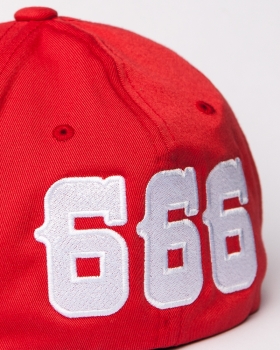 Flexfit- Cap: 666 | Rot - Weiss